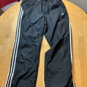 Adidas Kids Black Joggers with White Stripes